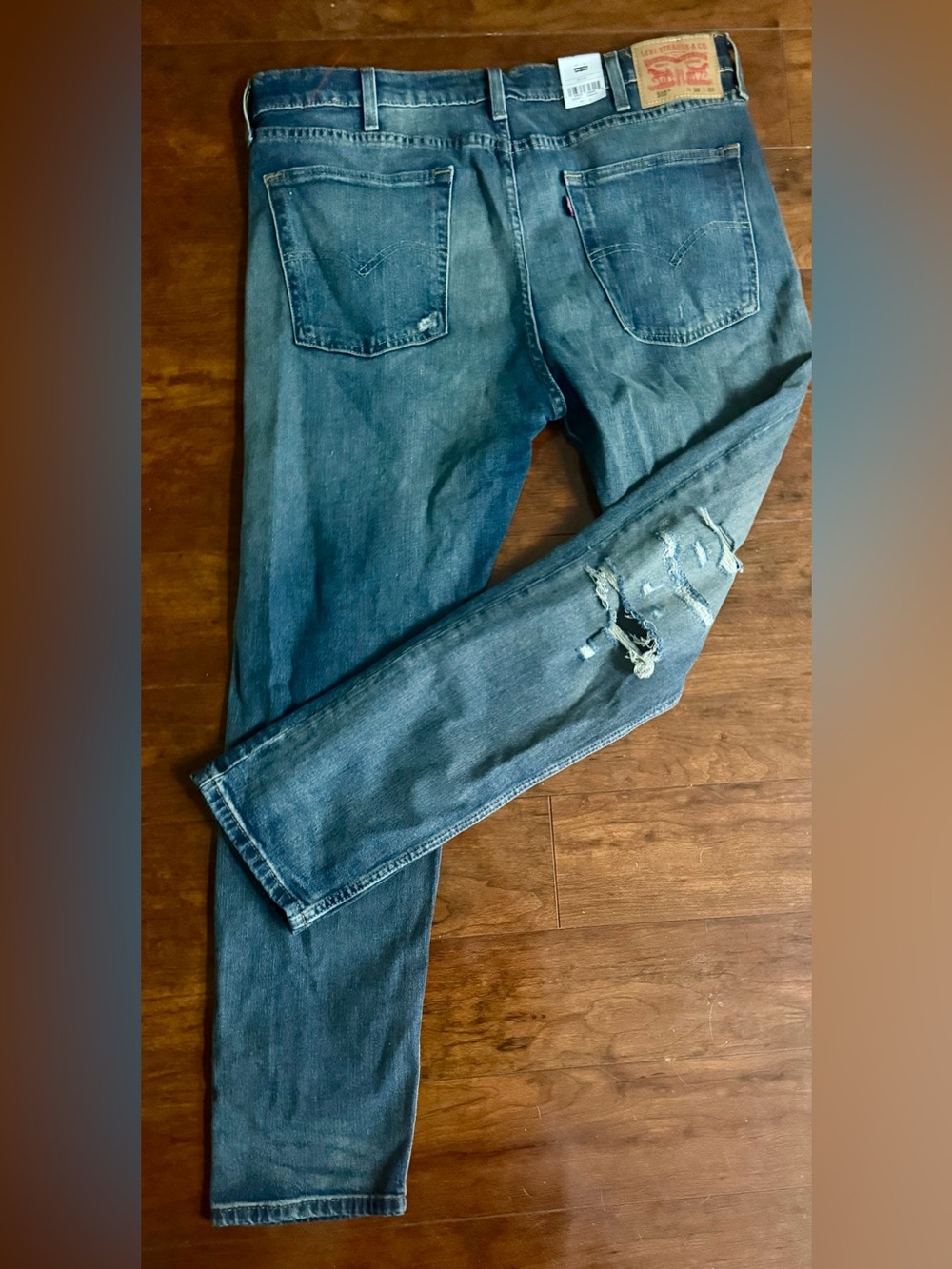 LEVIS 510 SKINNY STRETCH DISTRESSED JEANS MENS 38X32~NWT - Picture 6 of 8